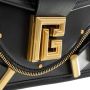 Balmain Zwarte Leren Foldover Tas met Gouden Metalen Hardware Zwart Dames - Thumbnail 7
