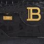 Balmain B-Buzz 19 bag in crocodile-print leather Black Dames - Thumbnail 4