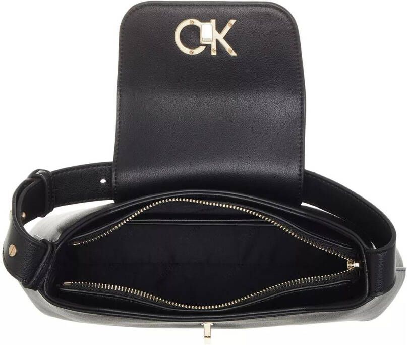 Calvin Klein Hobo bags Re Lock Shoulder Bag Md in zwart