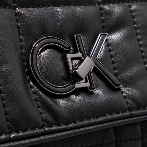 Calvin Klein Shoppers Re-Lock Quilt Shoulder Bag Large in black