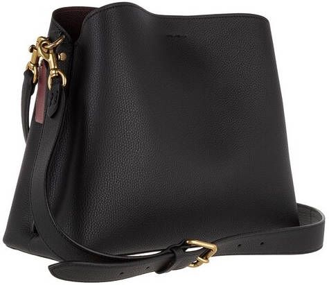Coach Shoppers Polished Pebble Leather Willow Shoulder Bag in zwart