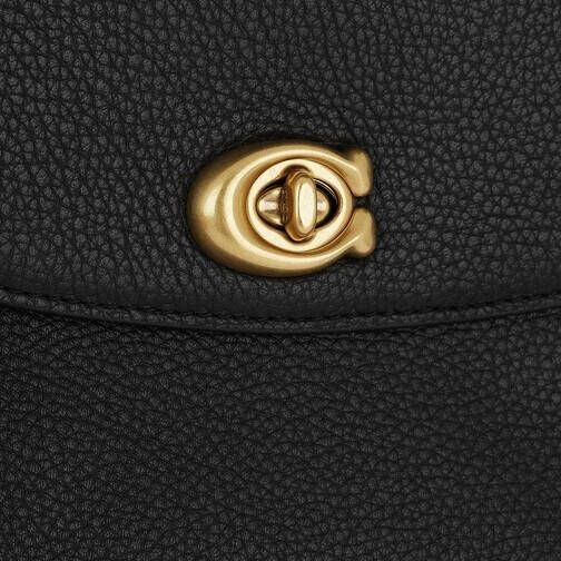 Coach Satchels Polished Pebbled Leather Cassie Crossbody 19 in zwart