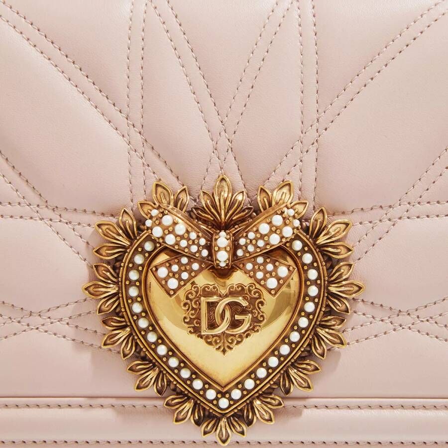 Dolce&Gabbana Crossbody bags Devotion Matelasse Quilted Shoulder Bag in poeder roze