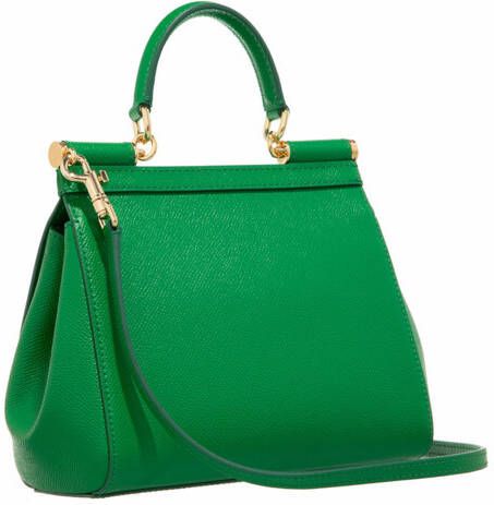 Dolce&Gabbana Satchels Small Sicily Bag Dauphine Leather in groen