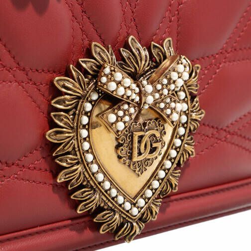 Dolce&Gabbana Totes Devotion Matelasse Quilted Shoulder Bag in rood