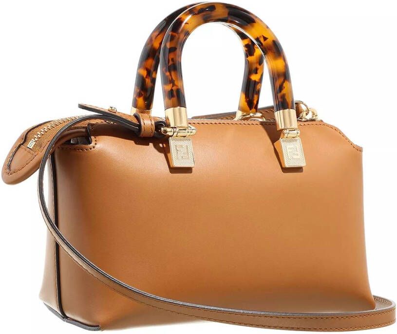 Fendi Satchels Small Leather Boston Bag in bruin