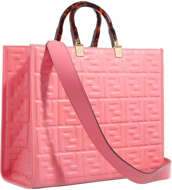 Fendi Totes Sunshine Embossed Leather Tote Bag in roze