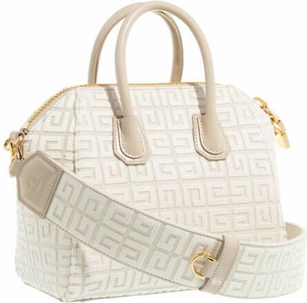 Givenchy Satchels Mini Antigona Bag 4G Embroidered Canvas in beige