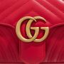 Gucci Crossbody bags Small GG Marmont Shoulder Bag Matelassé Leather in rood - Thumbnail 3