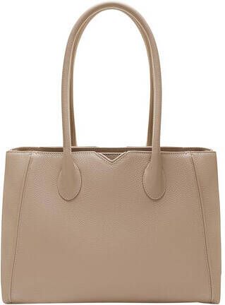 Isabel Bernard Aktetas Honoré Cloe Taupe Calfskin Leather Handbag in beige
