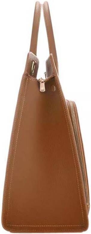 Isabel Bernard Aktetas Honoré Nadine camel calfskin leather handbag with in bruin