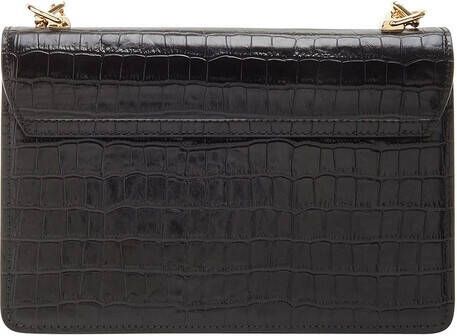 Isabel Bernard Crossbody bags Femme Forte Valerie Croco Black Calfskin Leather S in zwart