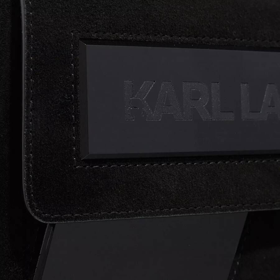 Karl Lagerfeld Hobo bags Icon K Shoulderbag Suede in zwart