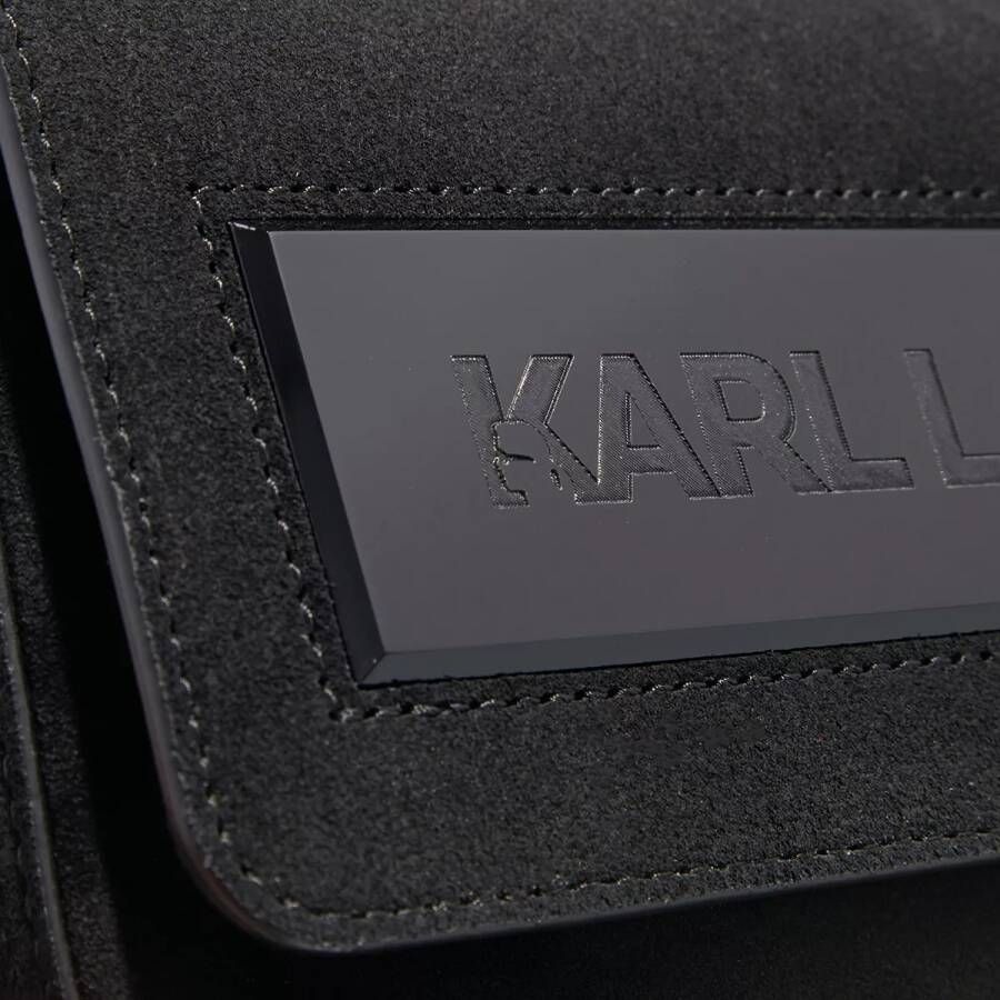 Karl Lagerfeld Hobo bags K Essential K Md Flap Shb Sued in zwart