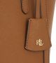 Balmain Monogram Katoenen Tote Tas met Leren Handvatten Brown Dames - Thumbnail 2