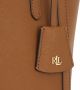 Ralph Lauren Leren Schoudertas met Gouden Metalen Logo Brown Dames - Thumbnail 3