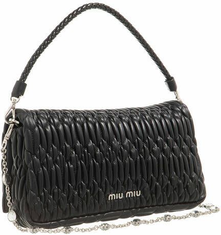 Miu Crossbody bags Miu Crystal Cloqué Shoulder Bag Nappa in black