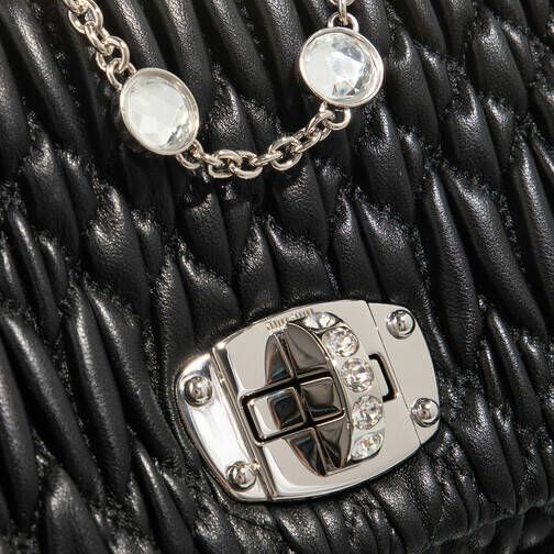 Miu Crossbody bags Miu Crystal Cloqué Shoulder Bag Nappa in black