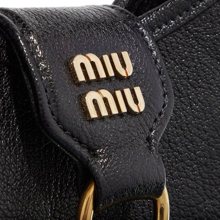 Miu Hobo bags Madras Leather Hobo Bag in zwart