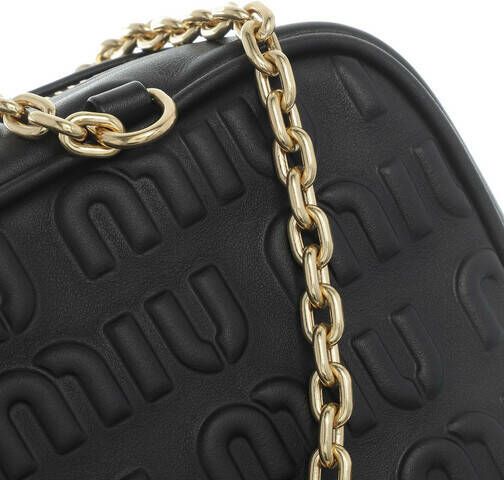 Miu Shoppers & Totes Logo Tote Bag Nappa Leather in zwart