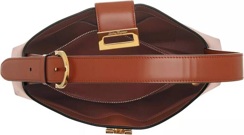 Salvatore Ferragamo Hobo bags Leather Trifolio Shoulder Bag in bruin