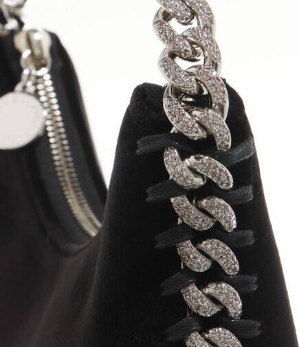 Stella Mccartney Hobo bags Falabella Mini Velvet Crystal Chain Bag in zwart