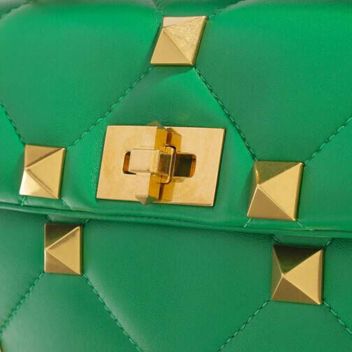 Valentino Garavani Satchels Roman Stud Medium Crossbody Bag Leather in groen