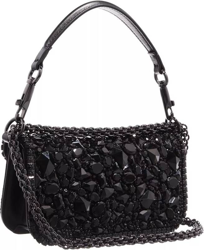 Valentino Garavani Crossbody bags Small Logo Shoulder Bag With Crystals in zwart