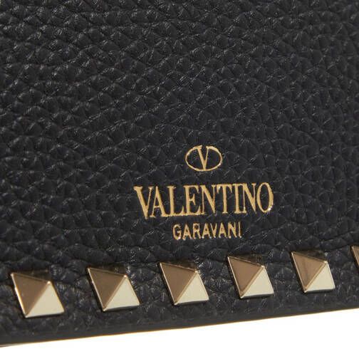 Valentino Garavani Pochettes Leather Pochette Rockstud on Chain in zwart