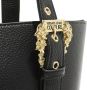 Versace Jeans Couture Shopper Tas met Besmeurd Stof en Metalen Applicaties Black Dames - Thumbnail 7