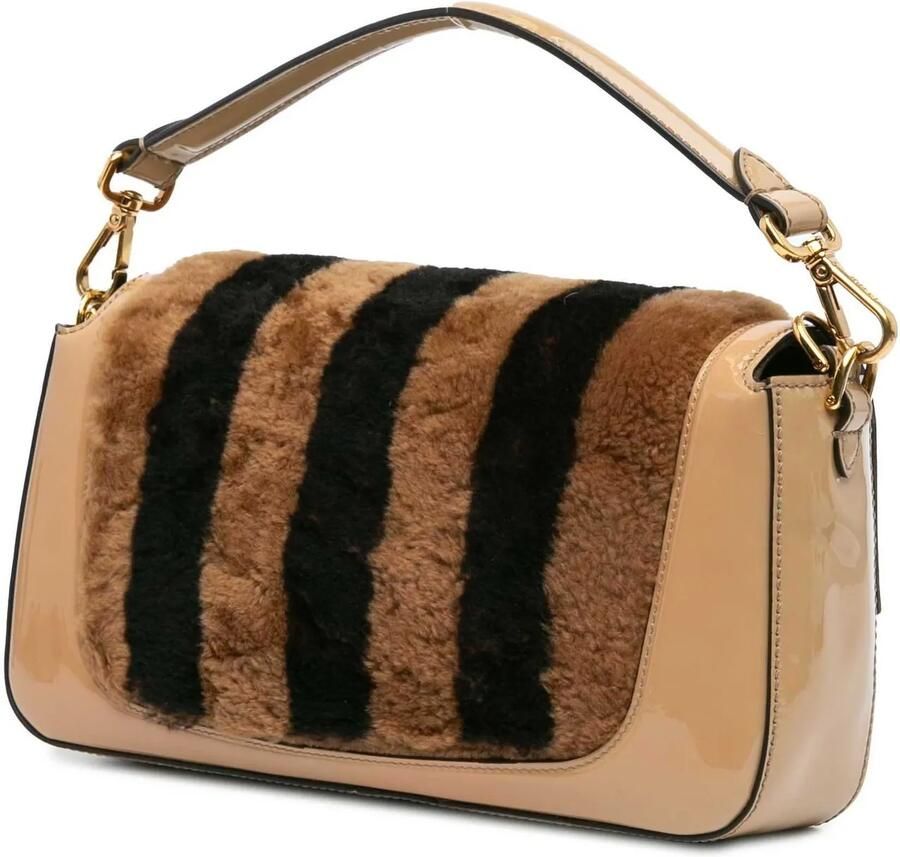 Fendi Hobo bags 2010-2024 Shearling Pequin Baguette Satchel in bruin