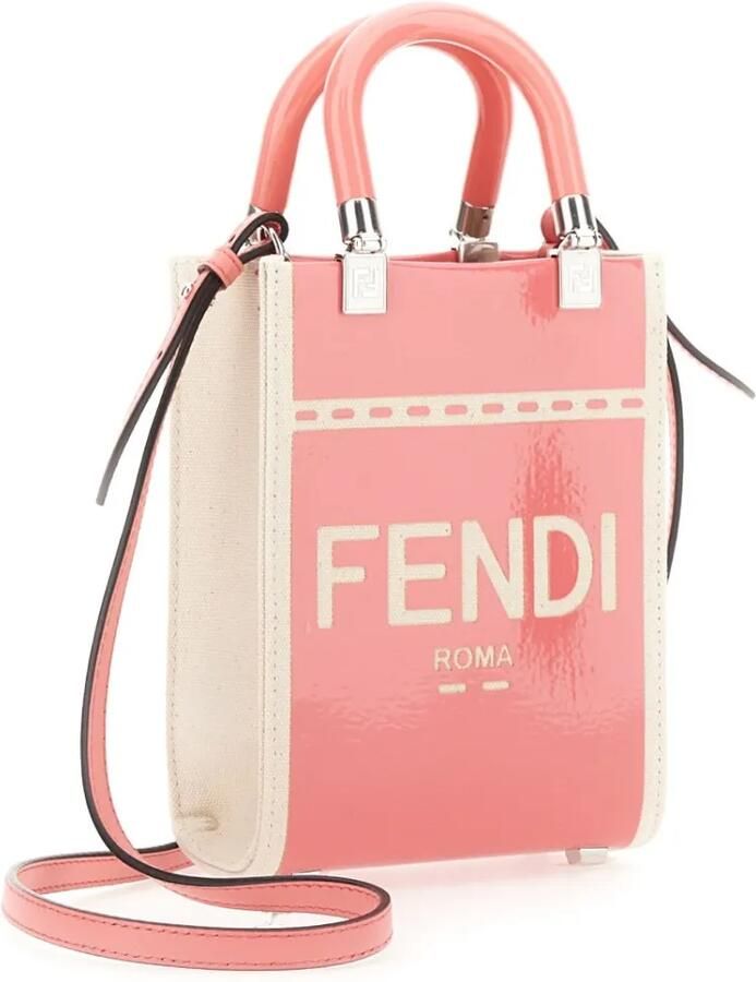 Fendi Shoppers & Totes Vibrant Mini Bag With Rigid Plexiglass Handle in roze