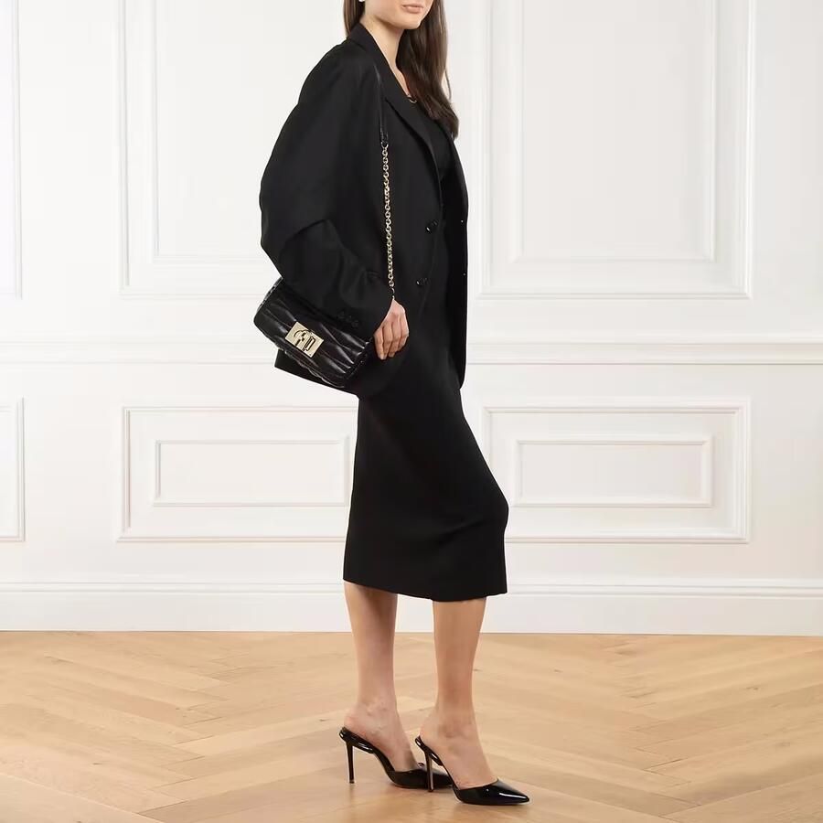 Furla Gewatteerde Zwarte Crossbody Tas met Draaislot Black Dames - Foto 3