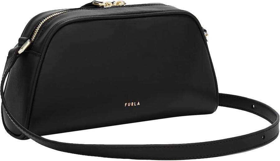 Furla Zwarte Mini Crossbody Tas met Gouden Cilinder Black Dames - Foto 7