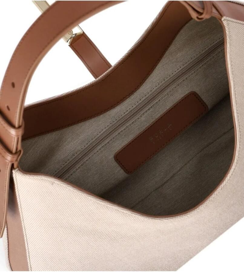 Furla Canvas Hobo Tas in Natuur Brandy Kleur Brown Dames - Foto 2