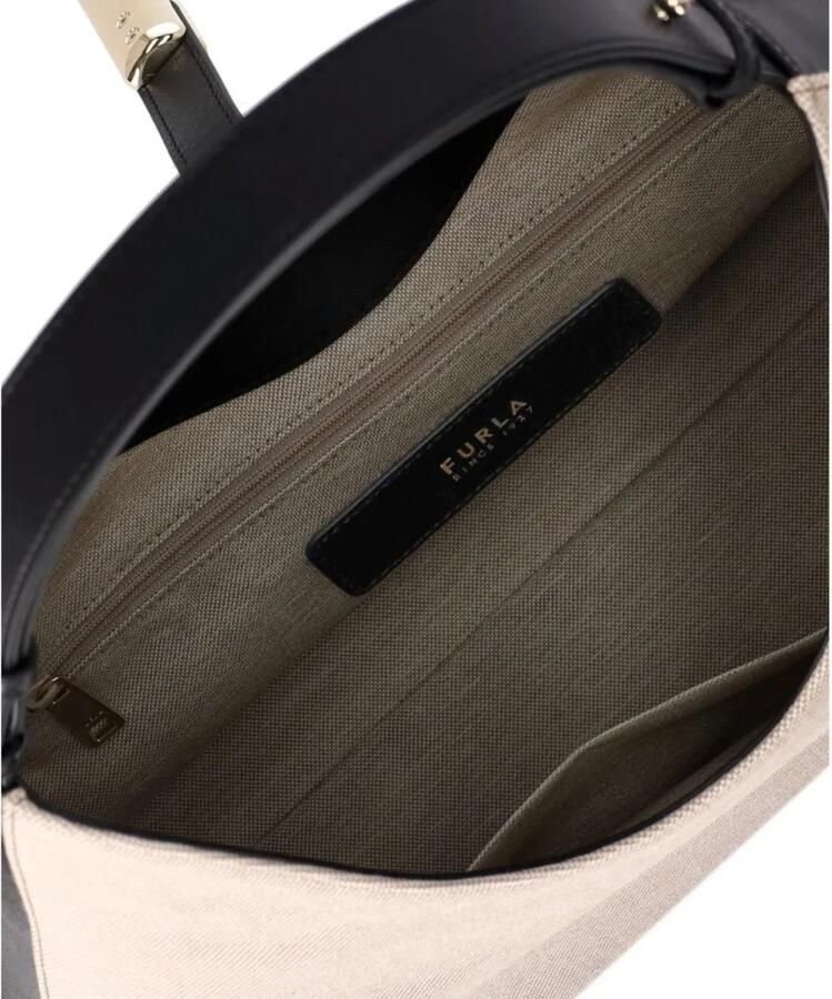 Furla Elegante stoffen tas met leren accenten Beige Dames - Foto 2