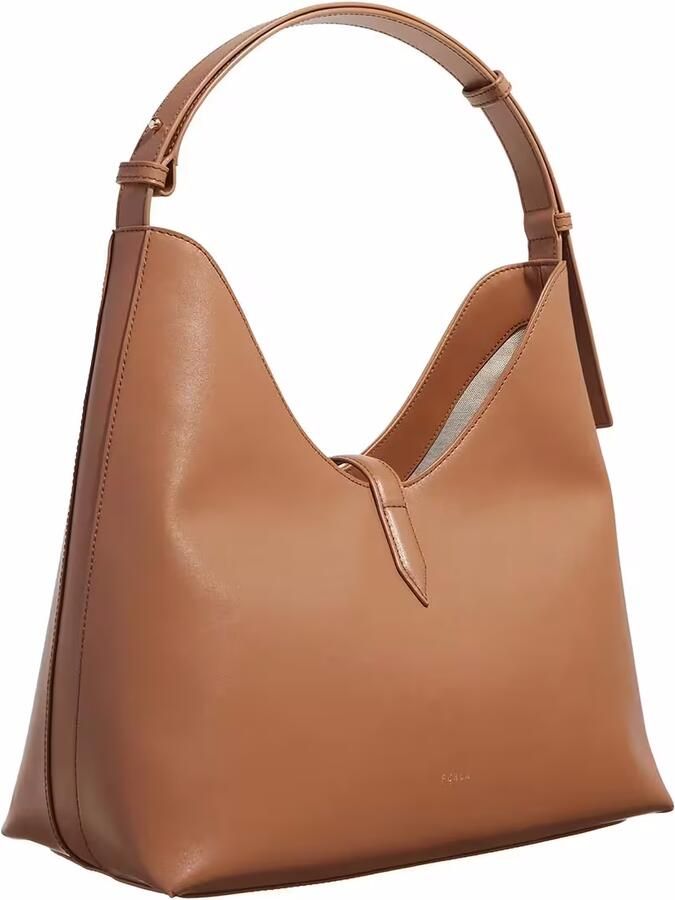 Furla leren schoudertas Goccia M cognac - Foto 6