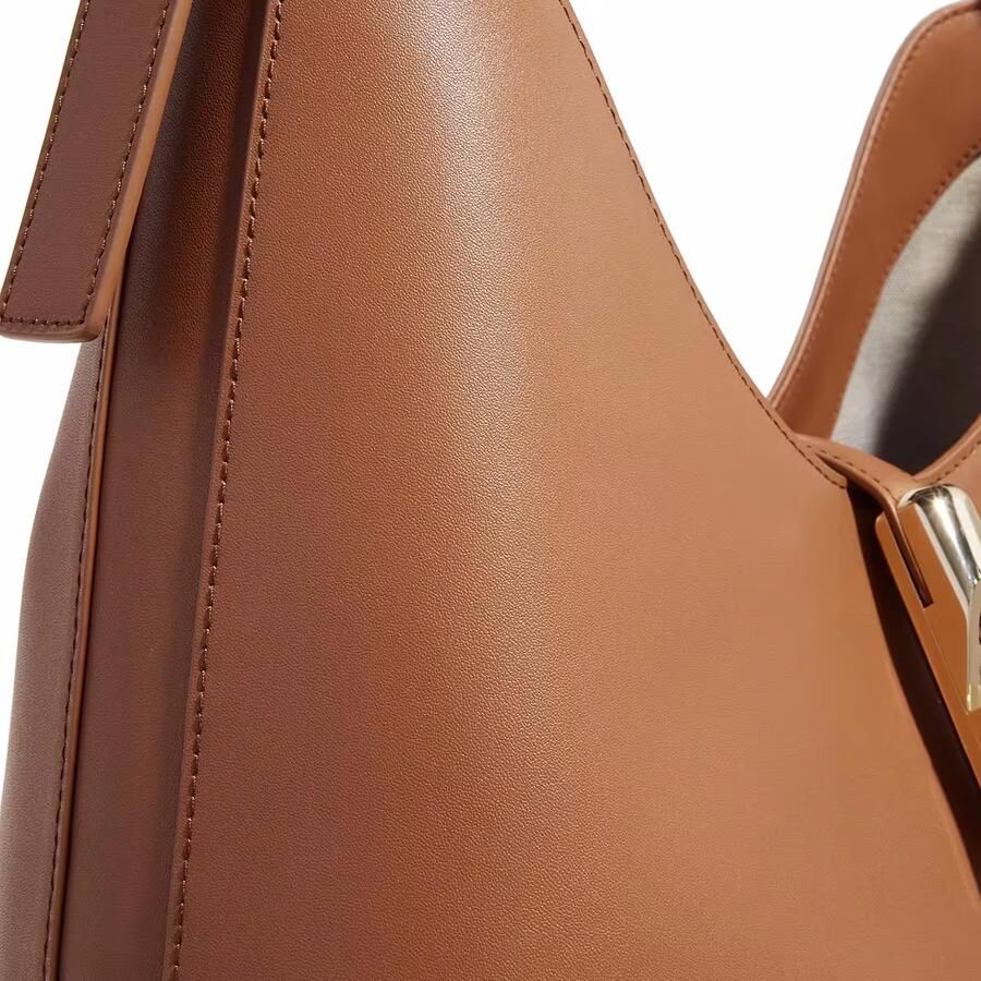 Furla leren schoudertas Goccia M cognac - Foto 4