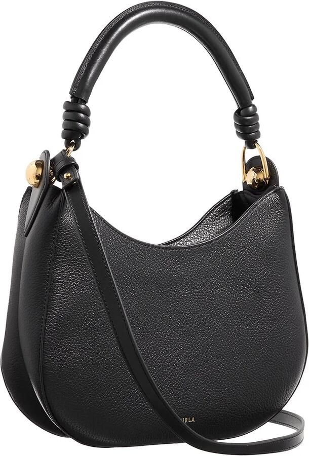 Furla Zwarte leren schoudertas met gouden rits Black Dames - Foto 2