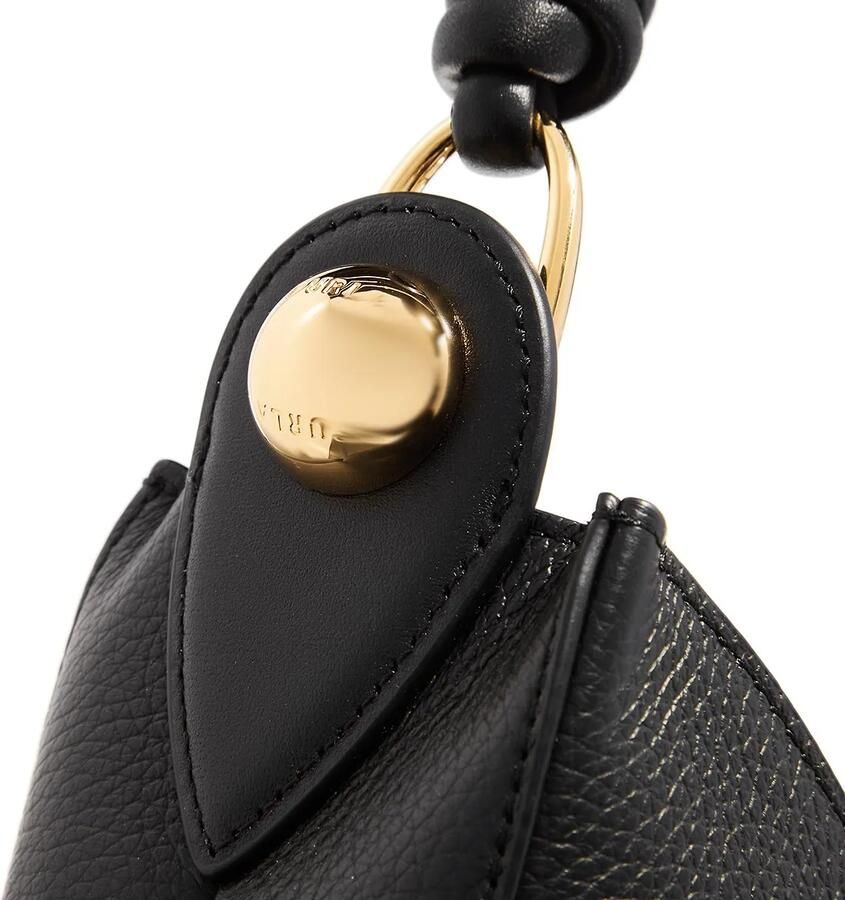 Furla Zwarte leren schoudertas met gouden rits Black Dames