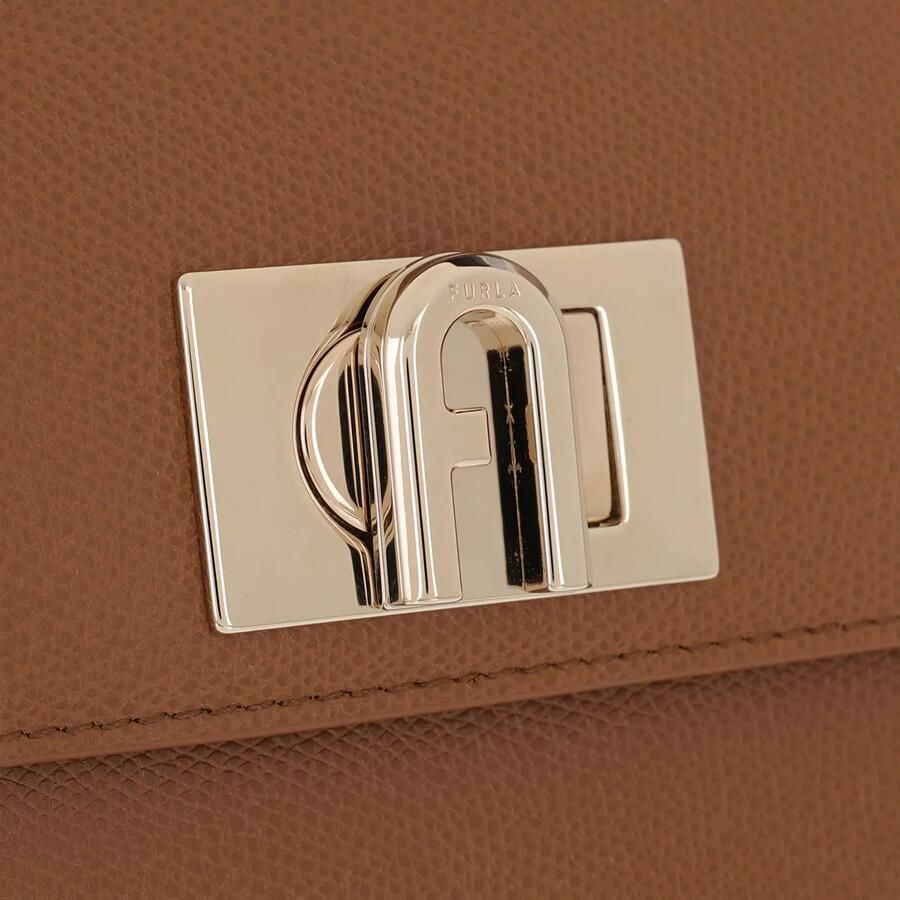 Furla Bruine Leren Handtas met Verstelbare Schouderband Bruin Dames