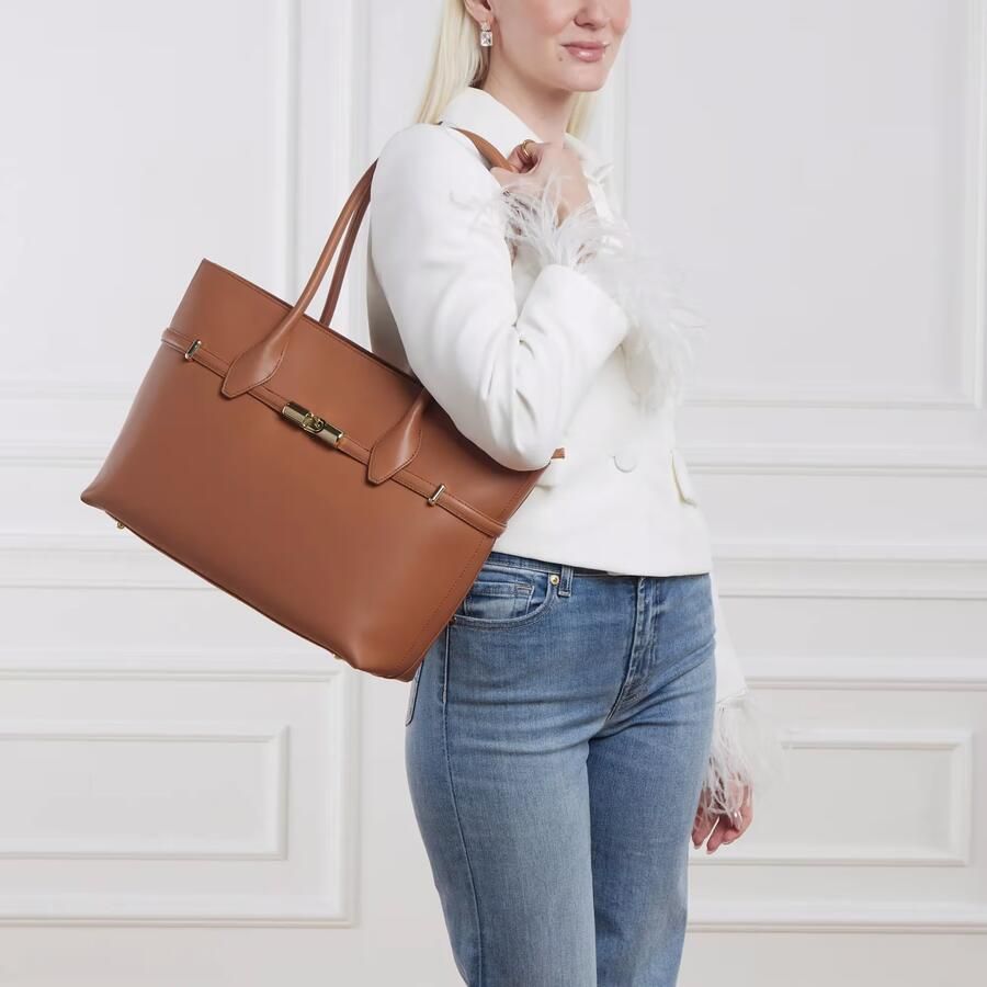 Furla Bruine leren Shopper met Interlocking Hardware Brown Dames