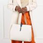 Coccinelle Elegante Zwarte Leren Handtas met Veelzijdige Banden Black Dames - Thumbnail 1