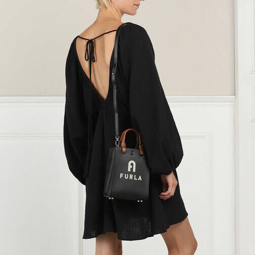 Furla Varsity -stijl mini -schoudertas Zwart Dames