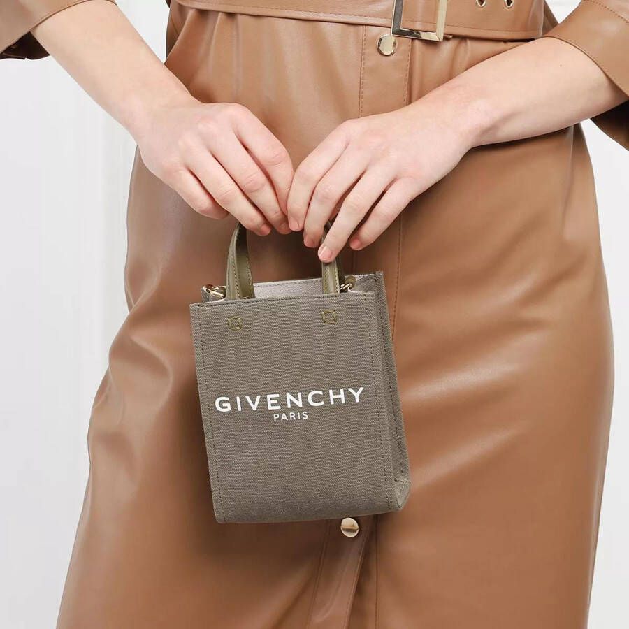 Givenchy Crossbody bags Mini G Tote Vertical Shopping Bag In Canvas in groen