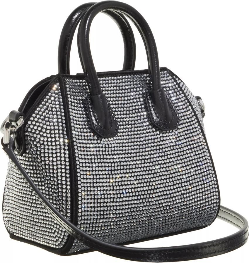 Givenchy Zwarte Satijnen Strass Micro Handtas Black Dames