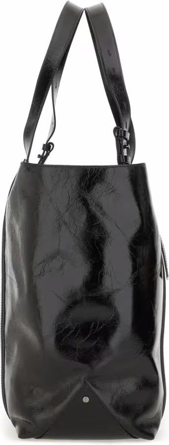 Golden Goose Shoppers & Totes Black Leather Tote With Structured Silhouette in zwart