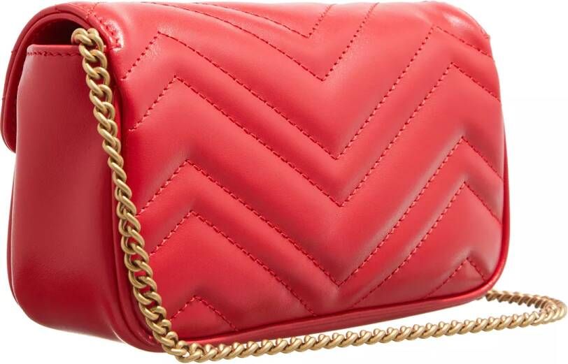 Gucci Crossbody bags Mini GG Marmont Crossbody Bag Matelassé Leather in rood