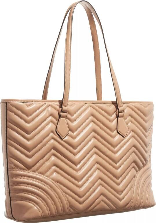 Gucci Shoppers GG Marmont Large Shopping Bag Matelassé Leather in beige