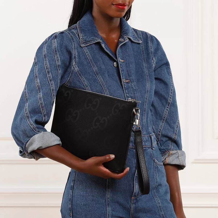 Gucci Shoppers Jumbo GG Medium Messenger Bag in zwart